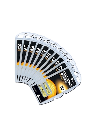 Duracell 10 Numara İşitme Cihazı Pili 6 x 10'lu