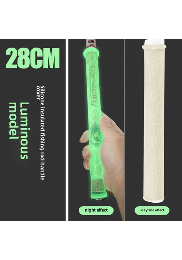 Youtek Süper Uzun Kalın Evrensel Kuru Sağlıklı El Tutucu: Balıkçılık Kamışı, Badminton Raketi Antir Kayma Ter Suxucu Gece Aydınlatmalı Korumalı El Kaplama