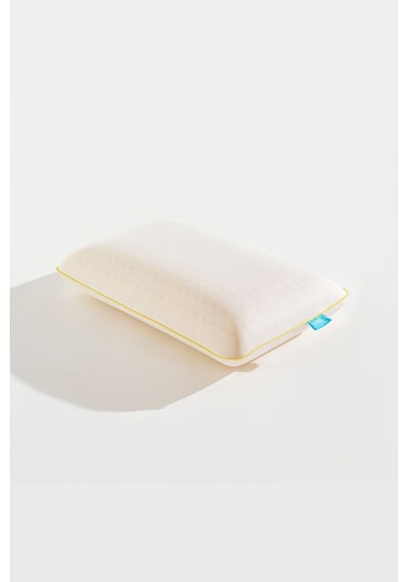 Color Terapi Hava Kanallı Sarı Ortopedik Visco Yastık 60x40x15 Cm Beyaz