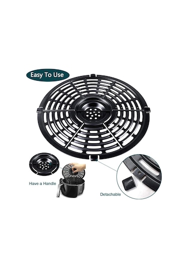 Air Fryer Yedek Izgara Tavası Power Air Fryer Crisper Plakası, B Siyah