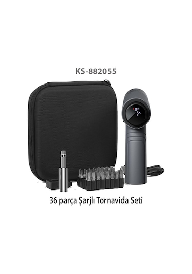 Kingsdun Sarjli Tornavida Seti 36 Parçali Manyetik Uç 5v 2500mah