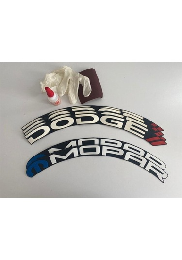 Dodge Mopar Beyaz Kalıcı Lastik Yazısı Dodge Mopar Sticker 8 Kit Büyük Boy Uyumlu