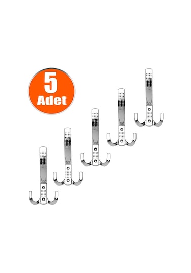 Noktalı Portmanto Vestiyer Duvar Dolap Elbise Askısı Krom Mobilya Kapı Askılığı Askılık 5 Adet Krom