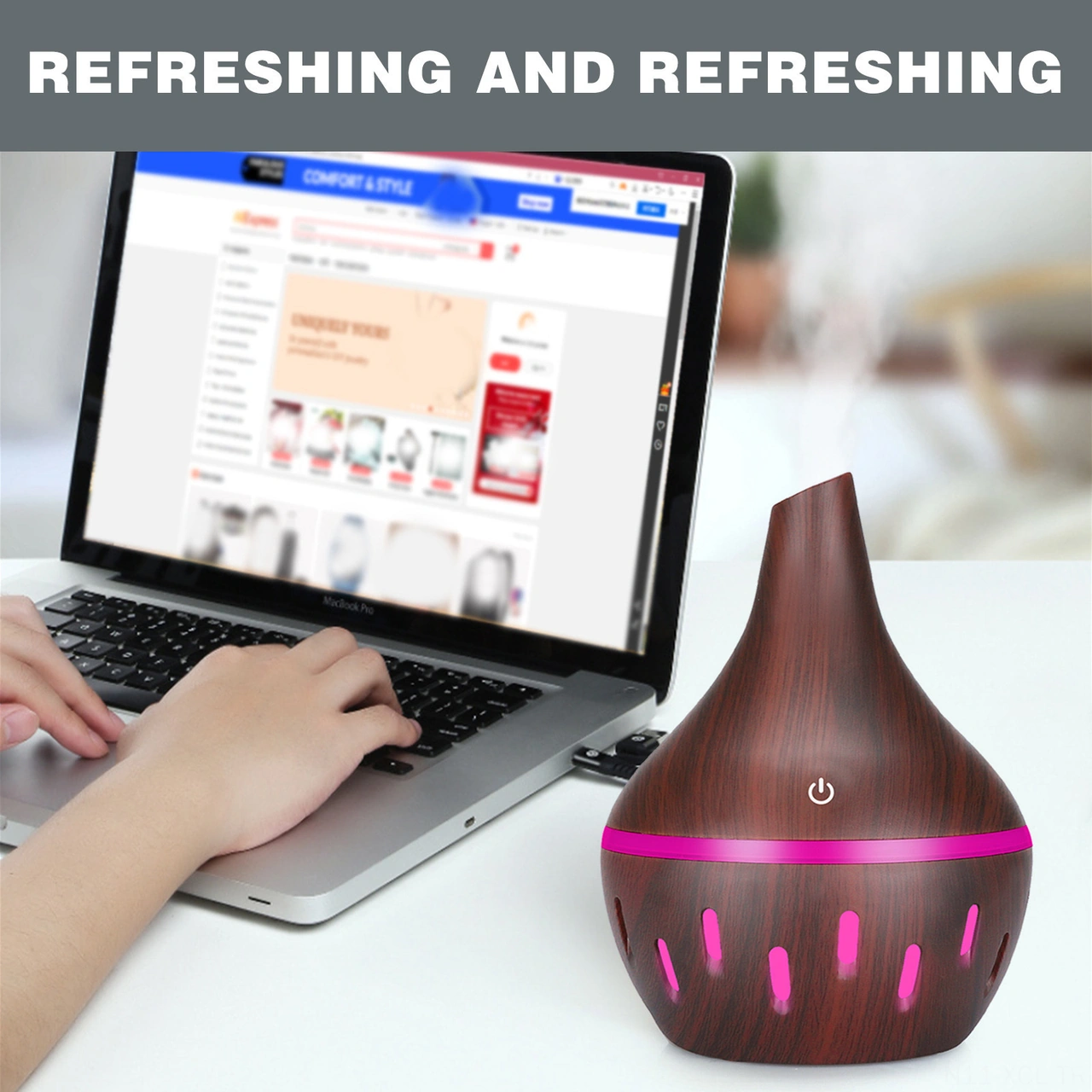 Konesam Gcvizuso 300ml Led Işıklı Aromaterapi Dağıtıcı - Usb Şarjlı, Sessiz Çalışma, Ev/ofis Uyumlu Nemlendirici Ve Koku Dağıtıcı