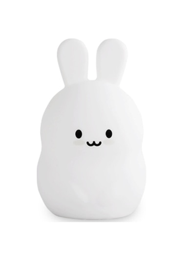Suofeng Tavşan Şekilli Gece Lambası - Çocuklar İçin Güvenli Silikon Dokunmatik Usb Şarjlı Taşınabilir Yatak Başı Bebek Odası Hediyelik Beyaz