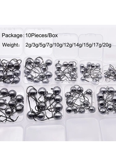 Mrlurion 1 Kutu 2g 3g 7g 10g 12g 18g 20g Balıkçılık Kanca, Jig Kanca Yuvarlak 17g 17g