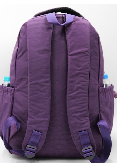 Suya Dayanıklı Krinkıl Kumaş Mor Unisex Okul Çantası 18