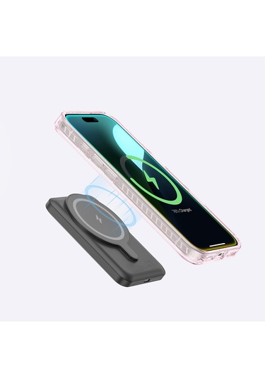 İphone 16 Plus Uyumlu Kılıf Magsafe Şarj Özellikli Yüzük Standlı Amazingthing Titan Pro Serisi Kapak Pembe
