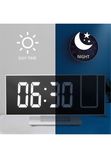 Led Dijital Çalar Saat Projeksiyon Saati Projektör Tavan Saati Zaman Sıcaklık Göstergesi Arka Aydınlatma Erteleme Saati Ev İçin Beyaz Kırmızı Diğer