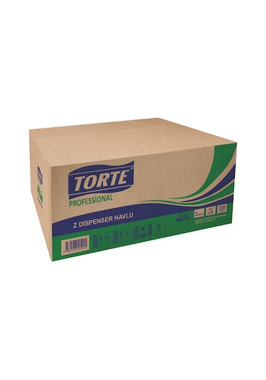 Torte Z Katlama Dispenser Havlu 21 x 21 CM 200'lü 12 Paket