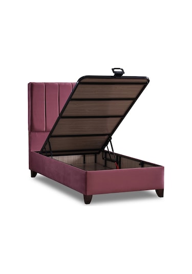 Rosalinda Tek Kişilik Baza + Başlık + Yatak Set 3 Lü Set Pembe