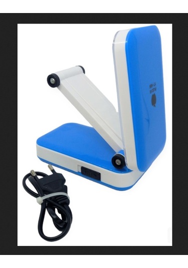 Mavi Renk Portatif Katlanabilir Şarjlı Masa Lambası Taşınabilir Kamp Lambası Kitap Okuma Lambası Çok Renkli