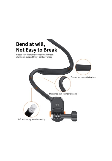 Vrig Spor Kamera Manyetik Hızlı Bırakma Boyun Tutucu Siyah