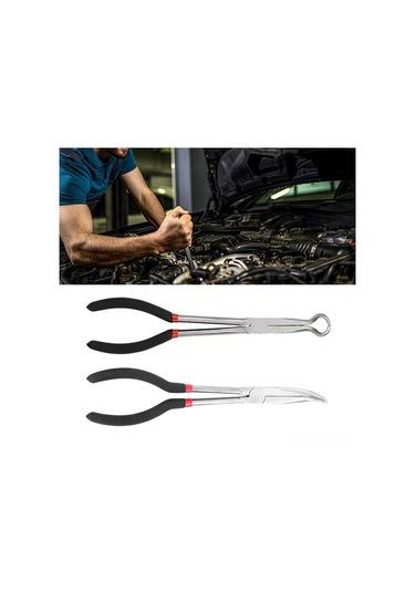 Kosona 28 Cm Uzunlukta Siyah 90 Derece Eğik Ağızlı, Plastik Saplı Alet Çeliği Pense