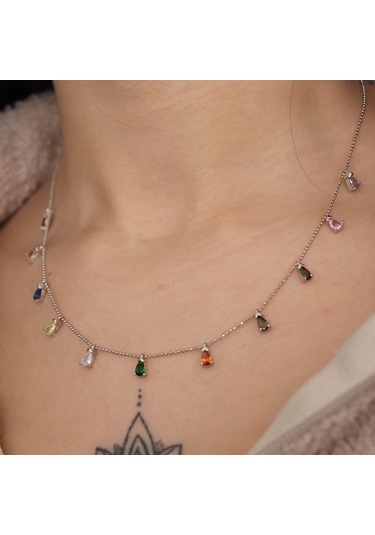 925 Ayar Gümüş Shakıra Damla Gümüş Kolye