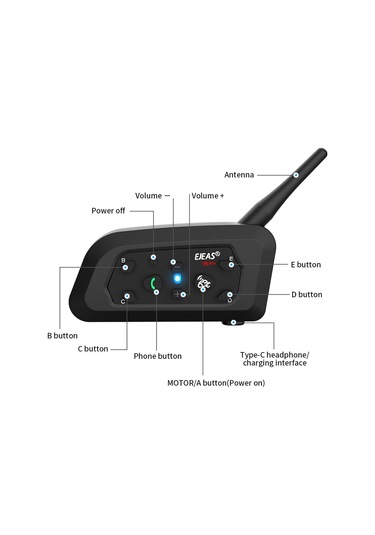 Jokmae V6 Pro+ Motosiklet Kaskı İçin Bluetooth 5.1 Telsiz Kulaklık, Tam Dupleks Konuşma Ve Gürültü Azaltma