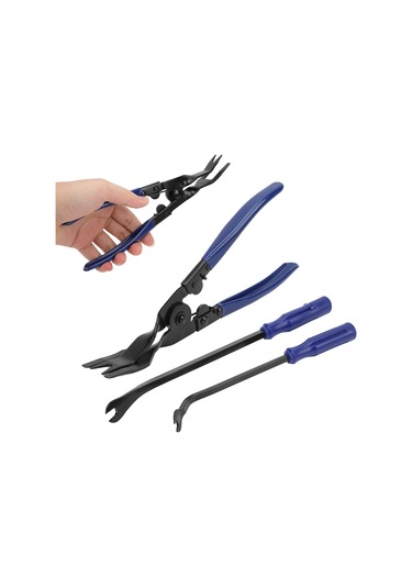 Xindoker Mangan Çelik Araba Montaj-takım, 3 Parça Kanca, Çekiç, Çanta , Kapı Panel/panel Ayrıştırma, Dayanıklı Ve Kolay Kullanım, Mavi Siyah