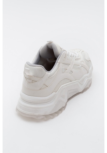 Luvishoes Lecce Beyaz Cilt Kadın Spor Ayakkabı Beyaz