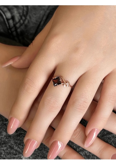 Serebranyj Dom 925 Ayar Gümüş Granat Taşlı Yüzük 21651799 Altın