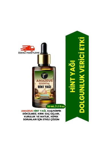 Amazeus 3'lü Bitkisel Yağ Seti/ Hint, Tatlı Badem, Biberiye 120 Ml %100 Saf Ve Doğal Hediyeli Ürün