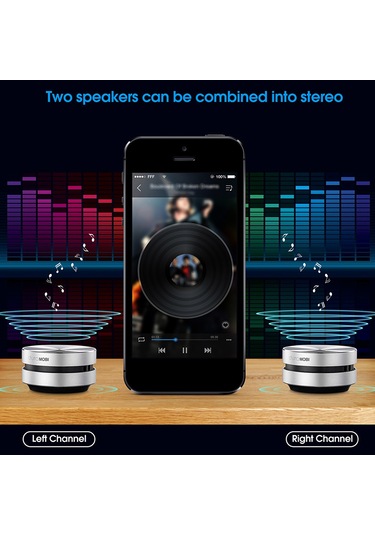 Gajeena Alüminyum Kemişiletim Hoparlör - Tws Bluetooth 5.0, 6 Saat Çalma Süresi, 115db Güçlü Ses, Mini Taşınabilir, Gümüş 1 Adet