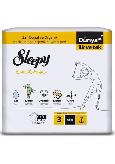 Sleepy Extra Ultra İnce Hijyenik Ped 3 Gece 7 Adet
