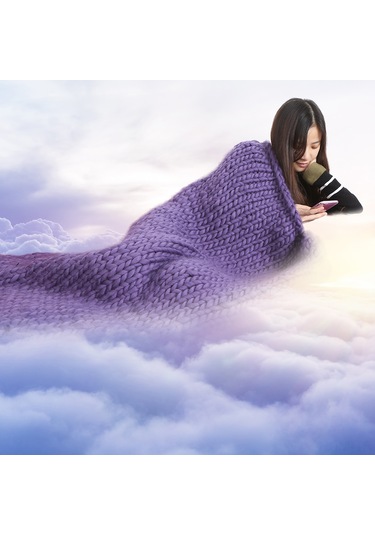 Suofeng El İşi Sıcacık Ve Yumuşak Örgü Battaniye, Bulky Kumaş, Salon Ve Oturma Odası İçin Şık Dekor, 60x60cm - 120x150cm Diğer