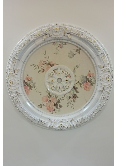 90 Cm Oval Beyaz Altın Saray Tavan