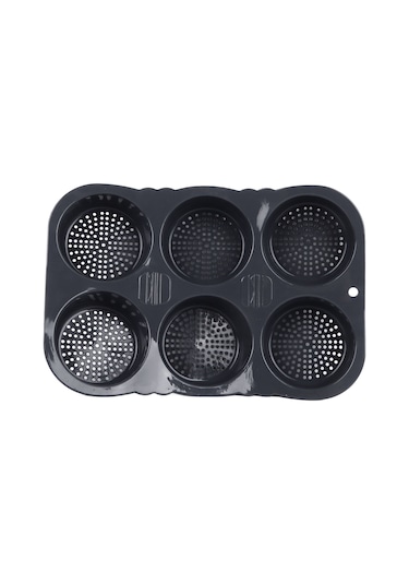 Kangvka 6 Lü Silikon Hamburger Ekmek Kalıbı - Yüksek Isı Dayanıklı, Kolay Çıkarım, Yemekhane Fırın Aracı Diğer