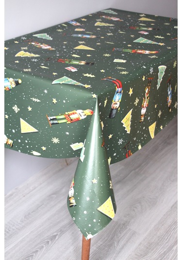 Elyaf Silinebilir Pvc Muşamba Masa Örtüsü 1201-2admschristmas Yeşil