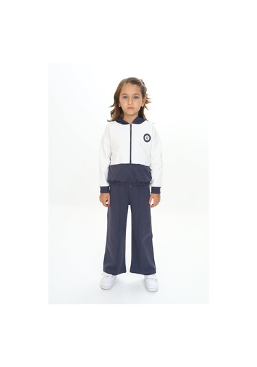 Toontoy Kız Çocuk Kapüşonlu Eşofman Takım Füme