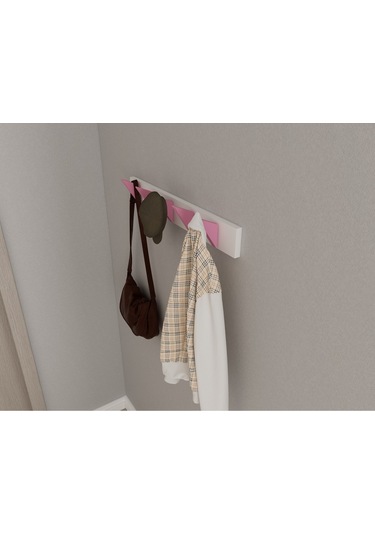 Hepsi3boyutlu Modern Duvar & Kapı Kanca Askılık - 5 Adet Pembe Kanca Askılık - Model No : 5 Pembe