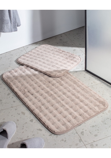 Madame Coco Reflet Bubble 2'li Banyo Paspası - Taş Taş