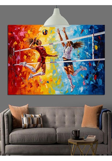 Voleybolcunun Smacı Dekoratif Kanvas - Mdf Ahşap Tablo