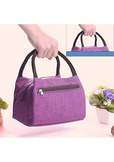 Öğle Yemeği Çantası Oxford Taşınabilir Soğutucu Öğle Yemeği Çantası Tuval Piknik Tote Çantaları Erkekler Kadınlar İçin Isı Yalıtımlı Omuz Çantaları 3 Siyah