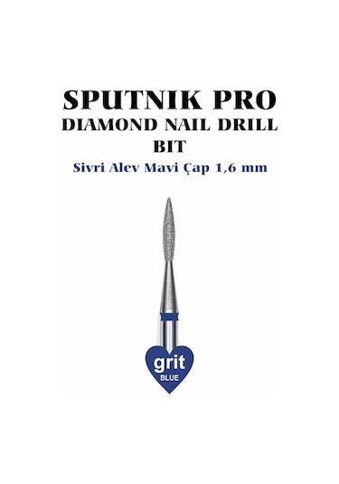 Elmas Sivri Alev Freze Mavi Çap 1,6mm