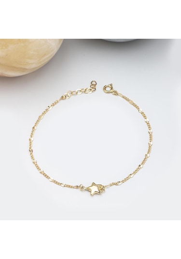 Tufanlar Kuyumculuk Altın Yıldız Bileklik BL0822 Sarı Altın
