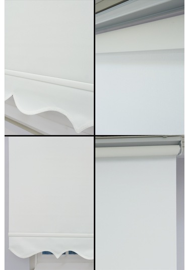 Kalın Keten Stor Zebra Güneşlik Perde Etekli Alüminyum Kasa & Boru, Ithal Kumaş Beyaz