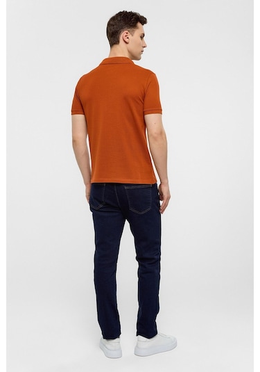 SÜVARİ Kiremit Slim Düz Polo Yaka Tişört-38585 KIREMIT