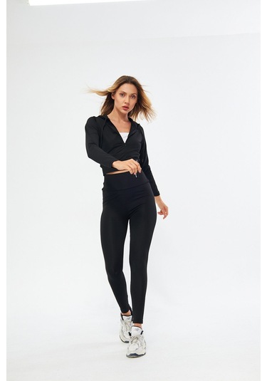 Lesa Wear Kışlık Yüksek Bel Toparlayıcı Ve Sıkılaştırıcı Likralı Şardonlu Tayt Siyah