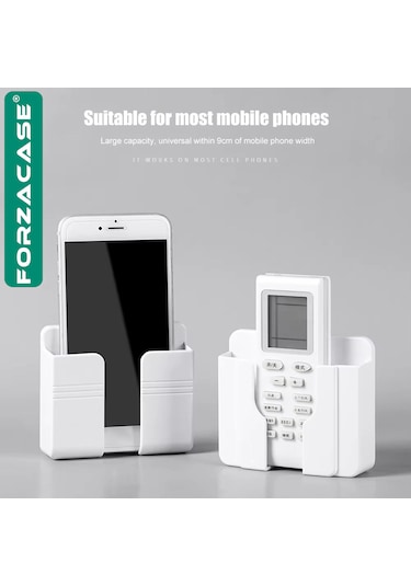 Çok Amaçlı Duvara Monte Telefon Şarj Ve Kumanda Standı - Fc924 Beyaz