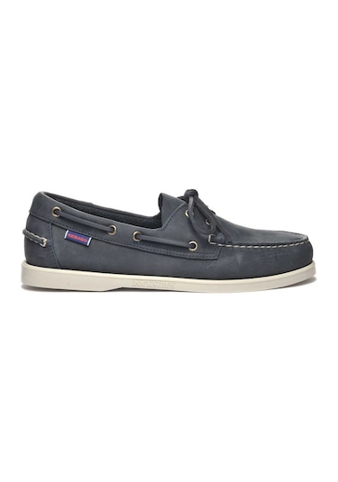 Sebago Docksides Portland Crazy Horse Erkek Deri Ayakkabı Mavi Mavi - Lacivert