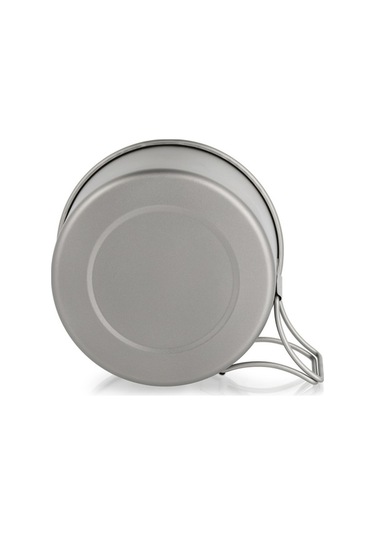 Pazly Lixada Titanyum Kase, Katlanabilir Kulplu, Kamp & Dağ Yürüyüşü Yemek Kabı Metalik METALİK