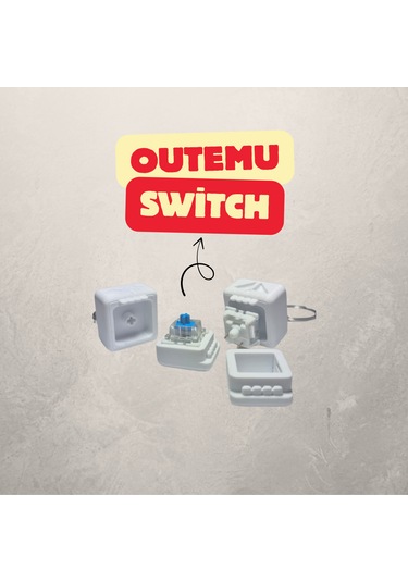 Emojili Outemu Switch Anahtarlık - Click Sesli 1adet Beyaz