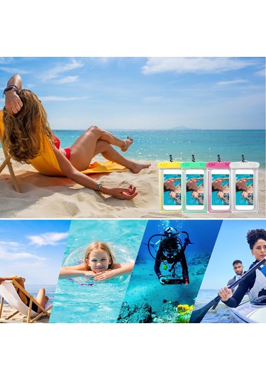 Neevoyu Beyaz Hava Yastığıli Dışarıda Su Geçirmez Telefon Çantası - Parlak Işıklı Dokunmatik Ekran, Dalış Ve Bisiklet Turları İçin BEYAZ