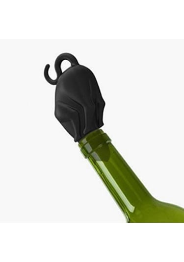 Şarap Şişesi Tıpası Yeniden Kullanılabilir Gıda Sınıfı İyi Sızdırmazlık Performansı Sızdırmaz Silikon Güzel Kedi Şişe Sızdırmazlık Fişi Ev Tedarik Siyah