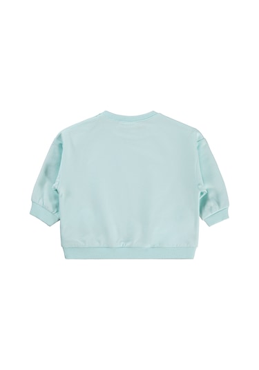 Civil Baby Civil Basic Kalp Etiketli 6-18 Ay Sweatshirt - Yeşil Su Yeşili