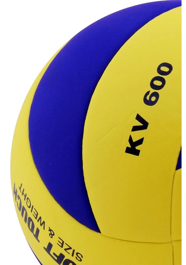 Voleybol Topu Soft Touch Yapıştırma Yumuşak Yüzey 18 Panel 5 Num Lacivert - Sarı