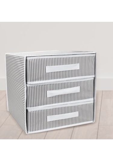 3 Bölmeli Çekmece Düzenleyici Organizer Gri