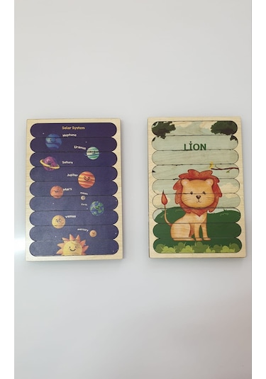 Montessori Ahşap 3d Çift Taraflı Şerit Yapboz